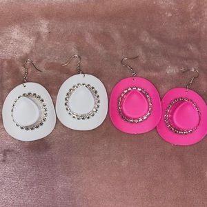 Cowgirl hat earrings